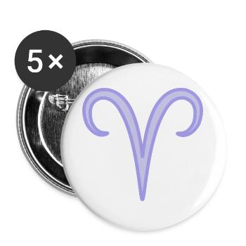 Widder-Tierkreiszeichen-Symbol Pastel Lila - Buttons groß 56 mm (5er Pack) - Weiß - Vorne