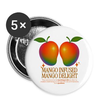Mango-infundierte Mango-Delight - Buttons groß 56 mm (5er Pack) - Weiß - Vorne