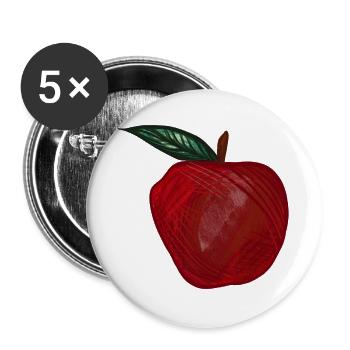 Crimson Apple Skizze - Buttons groß 56 mm (5er Pack) - Weiß - Vorne