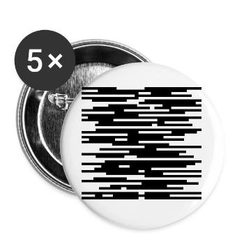 Design der geometrischen Streifen - Buttons groß 56 mm (5er Pack) - Weiß - Vorne