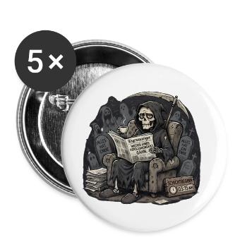 Sensenmann Sessel - Buttons groß 56 mm (5er Pack) - Weiß - Vorne