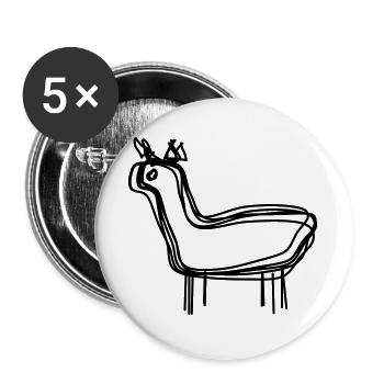 Alpaka handgezeichnet - Buttons groß 56 mm (5er Pack) - Weiß - Vorne