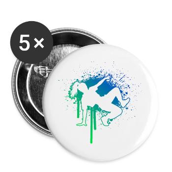 Geschenkidee für eine Breakdancerin mit Breakdance - Buttons groß 56 mm (5er Pack) - Weiß - Vorne