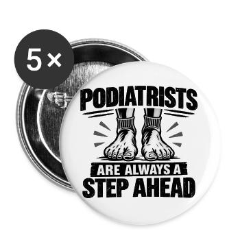Podologen Fußarzt Podologie Medizinstudent - Buttons groß 56 mm (5er Pack) - Weiß - Vorne