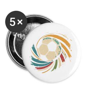 Fußball Porträt - Buttons groß 56 mm (5er Pack) - Weiß - Vorne