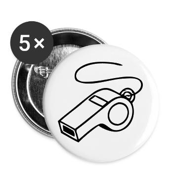 Trillerpfeife Sport Schiri Icon - Buttons groß 56 mm (5er Pack) - Weiß - Vorne