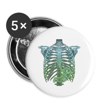 Röntgen Halloween Handwerker - Buttons groß 56 mm (5er Pack) - Weiß - Vorne