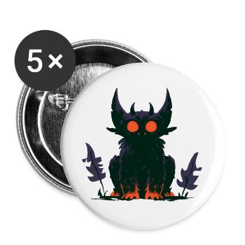 Little Shadow Demon - Buttons groß 56 mm (5er Pack) - Weiß - Vorne