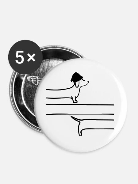 Weihnachten Dackel Schlangenlinie - Buttons groß 56 mm (5er Pack) - Weiß