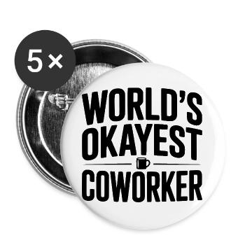 Der beste Kollege der Welt - Buttons groß 56 mm (5er Pack) - Weiß - Vorne