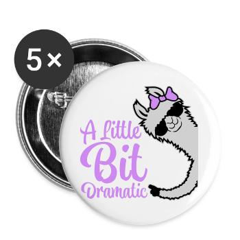 A Little Bit Dramatic Drama Queen Lama Frau Girl - Buttons groß 56 mm (5er Pack) - Weiß - Vorne