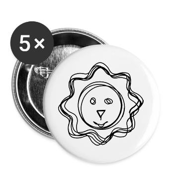 Löwe handgezeichnet - Buttons groß 56 mm (5er Pack) - Weiß - Vorne