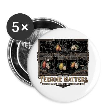 Kakao Hunter - Buttons groß 56 mm (5er Pack) - Weiß - Vorne