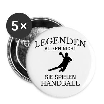 Handball Spruch  - Buttons groß 56 mm (5er Pack) - Weiß - Vorne