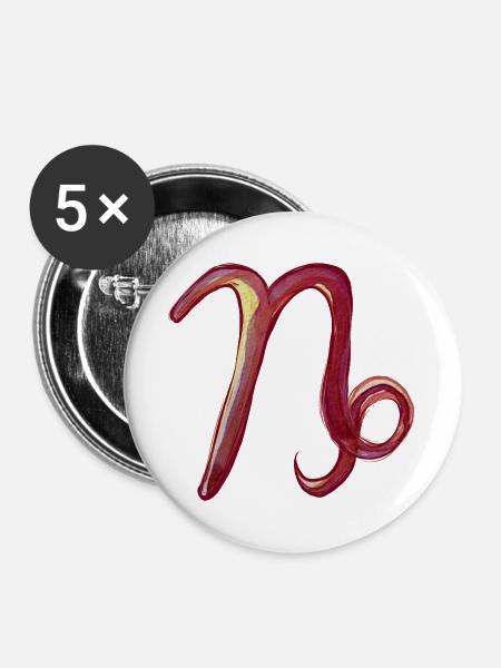 Crimson Letter N Aquarell - Buttons groß 56 mm (5er Pack) - Weiß