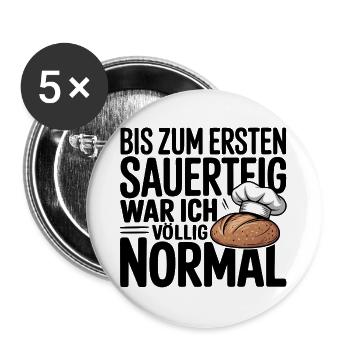 Mein Sauerteig - Buttons groß 56 mm (5er Pack) - Weiß - Vorne