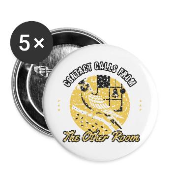 Nymphensittich - Contact Calls From The Other Room - Buttons groß 56 mm (5er Pack) - Weiß - Vorne
