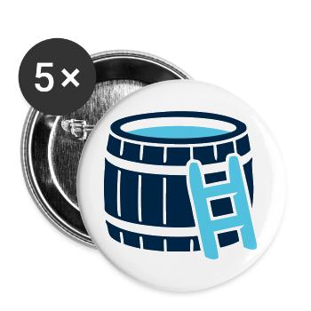 Eisbad Badefass Icon - Buttons groß 56 mm (5er Pack) - Weiß - Vorne