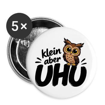 Klein aber UHU - Buttons groß 56 mm (5er Pack) - Weiß - Vorne