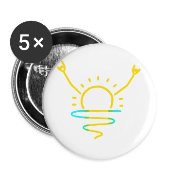 Rock the Sunrise - Buttons groß 56 mm (5er Pack) - Weiß - Vorne
