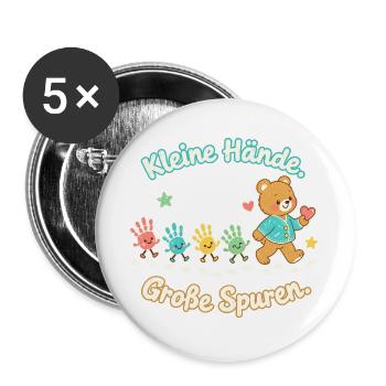 Erzieherin Geschenk Abschied Kita Dankeschön - Buttons groß 56 mm (5er Pack) - Weiß - Vorne
