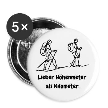 lieber höhenmeter als kilomenter - Buttons groß 56 mm (5er Pack) - Weiß - Vorne