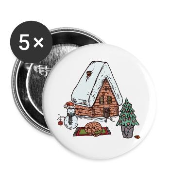  Cozy Time - Buttons groß 56 mm (5er Pack) - Weiß - Vorne