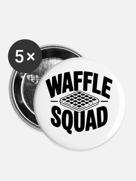 Waffle Squad - Buttons groß 56 mm (5er Pack) - Weiß