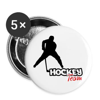 Hockey Team - Buttons groß 56 mm (5er Pack) - Weiß - Vorne