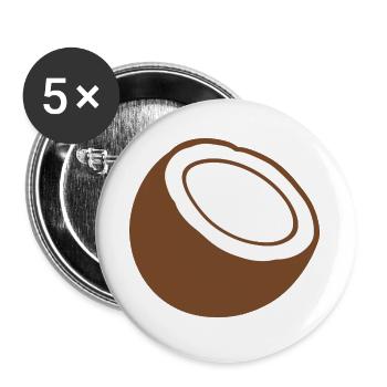 Kokosnuss Lebensmittel Geschenkidee Design Obst - Buttons groß 56 mm (5er Pack) - Weiß - Vorne