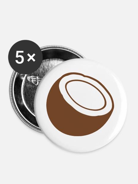 Kokosnuss Lebensmittel Geschenkidee Design Obst - Buttons groß 56 mm (5er Pack) - Weiß