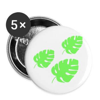 Tropisches Blatt  - Buttons groß 56 mm (5er Pack) - Weiß - Vorne