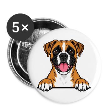 Boxer - Buttons groß 56 mm (5er Pack) - Weiß - Vorne