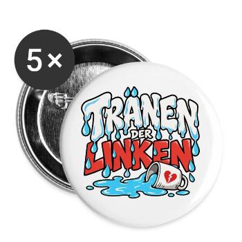 Tränen der Linken Linke Tränen - Buttons groß 56 mm (5er Pack) - Weiß - Vorne