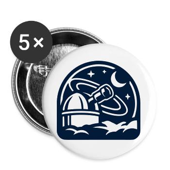 Observatorium Weltall Icon - Buttons groß 56 mm (5er Pack) - Weiß - Vorne