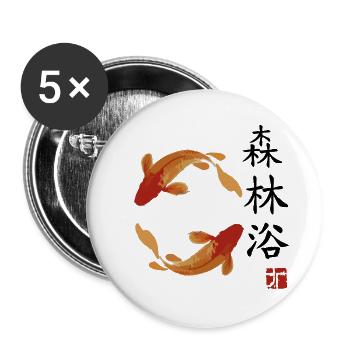 japan Fische japanisch anime asiatisch - Buttons groß 56 mm (5er Pack) - Weiß - Vorne