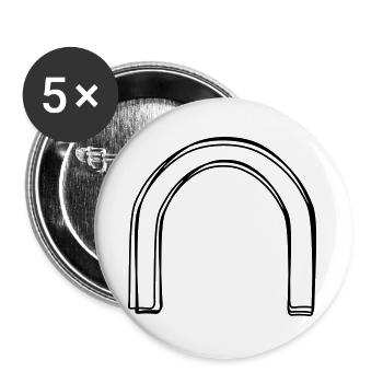 Torbogen handgezeichnet - Buttons groß 56 mm (5er Pack) - Weiß - Vorne