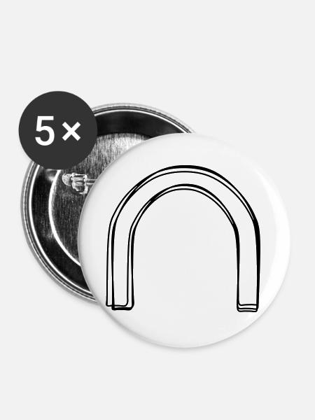 Torbogen handgezeichnet - Buttons groß 56 mm (5er Pack) - Weiß