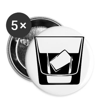 Whiskey Glas Geschenk Barkeeper Kellner  - Buttons groß 56 mm (5er Pack) - Weiß - Vorne