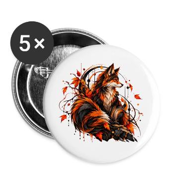 Der majestätische Herbstfuchs - Buttons groß 56 mm (5er Pack) - Weiß - Vorne