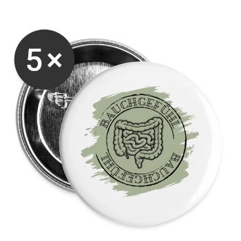 Bauchgefühl - Buttons groß 56 mm (5er Pack) - Weiß - Vorne