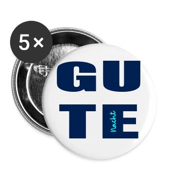 Gute Nacht - Buttons groß 56 mm (5er Pack) - Weiß - Vorne