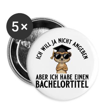 Bachelortitel Will nicht angeben Bachelorabschluss - Buttons groß 56 mm (5er Pack) - Weiß - Vorne