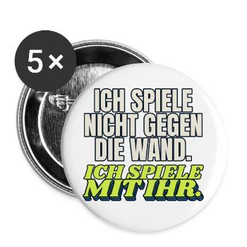 Padel - nicht gegen die Wand, mit ihr - Buttons groß 56 mm (5er Pack) - Weiß - Vorne