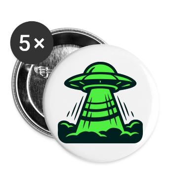 Ufo Start Landung Grafik - Buttons groß 56 mm (5er Pack) - Weiß - Vorne