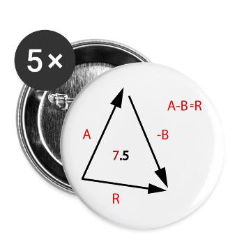 Algebraische Gleichung Typo Rot - Buttons groß 56 mm (5er Pack) - Weiß - Vorne