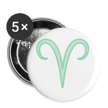 Widder-Tierkreiszeichen Pastellgrün - Buttons groß 56 mm (5er Pack) - Weiß - Vorne