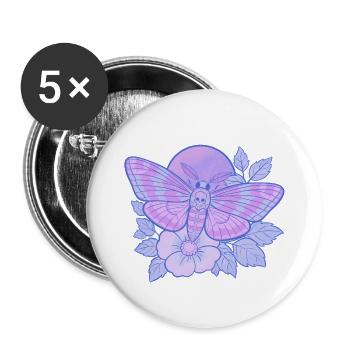 Mystic Skull Moth Pastellpastell - Buttons groß 56 mm (5er Pack) - Weiß - Vorne