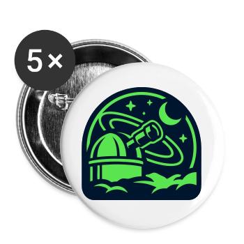 Sternwarte Teleskop Logo - Buttons groß 56 mm (5er Pack) - Weiß - Vorne