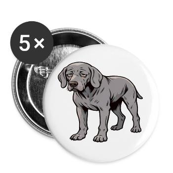 Weimaraner Weimaranerbesitzer Weimaranerliebhaber - Buttons groß 56 mm (5er Pack) - Weiß - Vorne